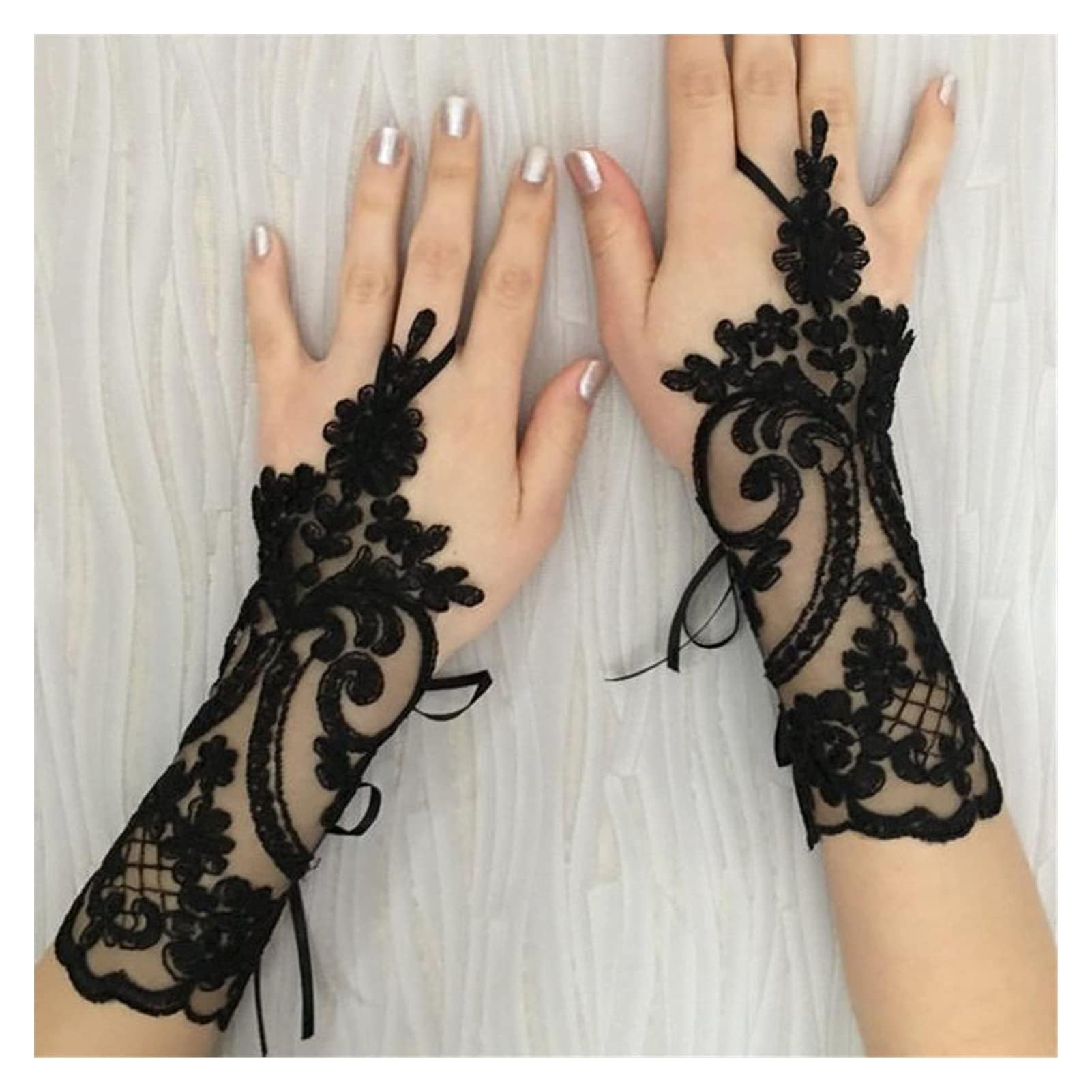 Amazon.co.jp: レース手袋 ショートウェディンググローブ